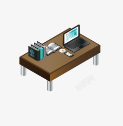 文件夹子卡通矮小工作桌电脑桌高清图片