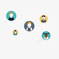 彩色商务头像素材