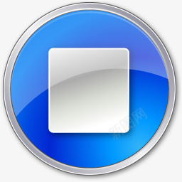 蓝色水晶按钮蓝色的stop按钮图标图标
