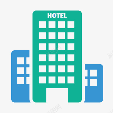 纯净蓝色医院图标矢量图图标