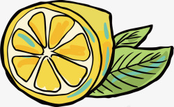 卡通线条水果食物柠檬素材