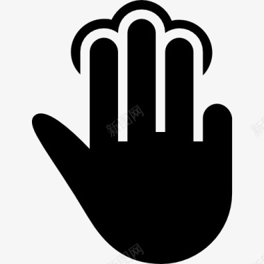 三个手指点击黑色的手势图标图标