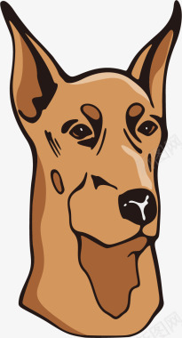 棕色毛绒玩具手绘卡通彩色狗头像图标图标