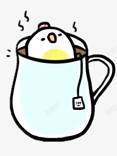 茶杯里的小鸡png免抠素材_88icon https://88icon.com 动物 杯子 茶包 饮料 饮食