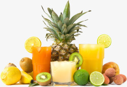 夏天饮料多种类果汁素材