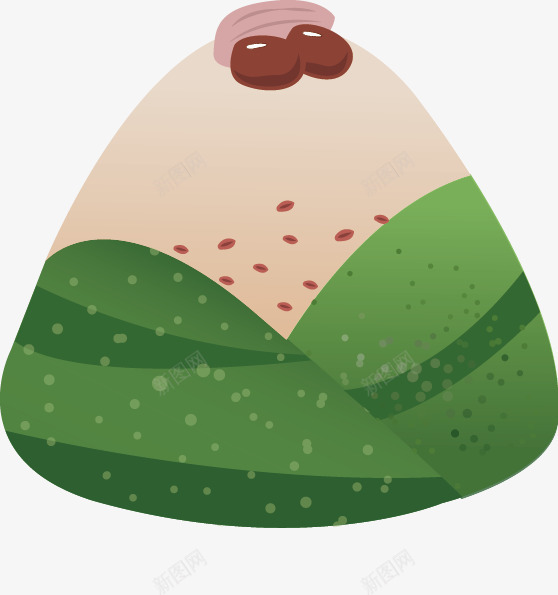 绿色纹理粽子食物元素png免抠素材_88icon https://88icon.com 创意 卡通插画 圆弧 粽子 纹理 绿色 美食 豆子 食物
