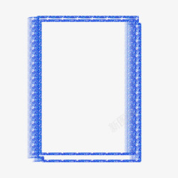 蓝色长方形边框素材