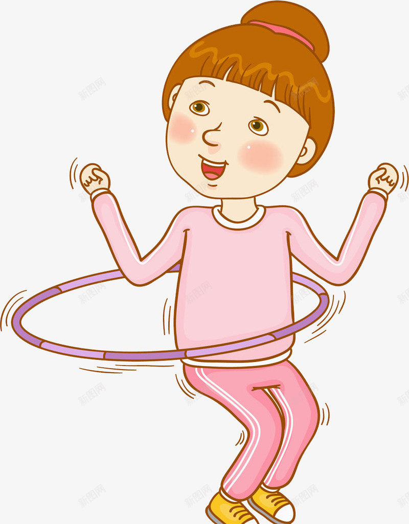 转呼啦圈的女孩png免抠素材_88icon https://88icon.com 减肥 同学 呼啦圈 女孩 孩子 微笑 水彩 运动