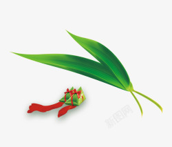 绿色粽子竹叶端午节装饰图案素材