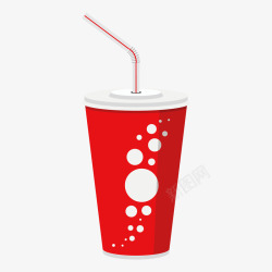红色圆柱可乐杯子饮料矢量图素材