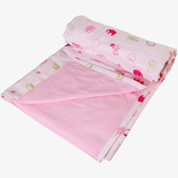 实物棉纱宝宝睡垫粉色素材