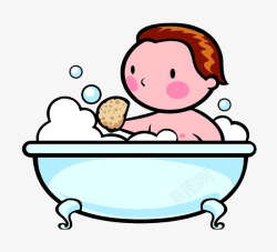 男宝宝洗澡素材