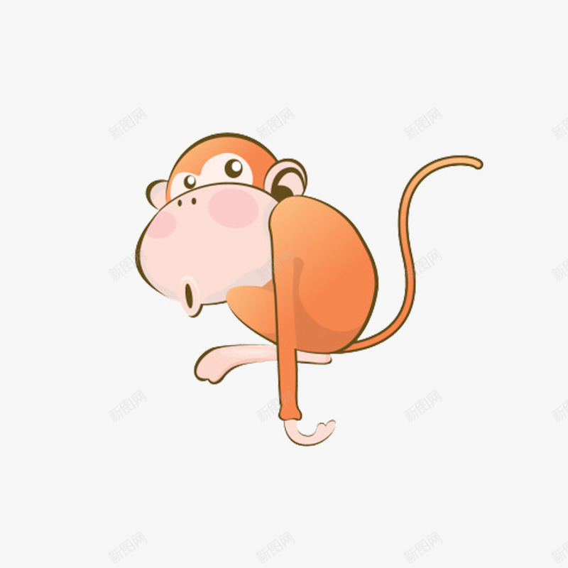 噘嘴的小猴子头像psd免抠素材_88icon https://88icon.com 动物 卡通 头像 水彩 猴子