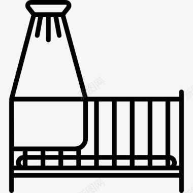 木制栏杆婴儿摇篮图标图标