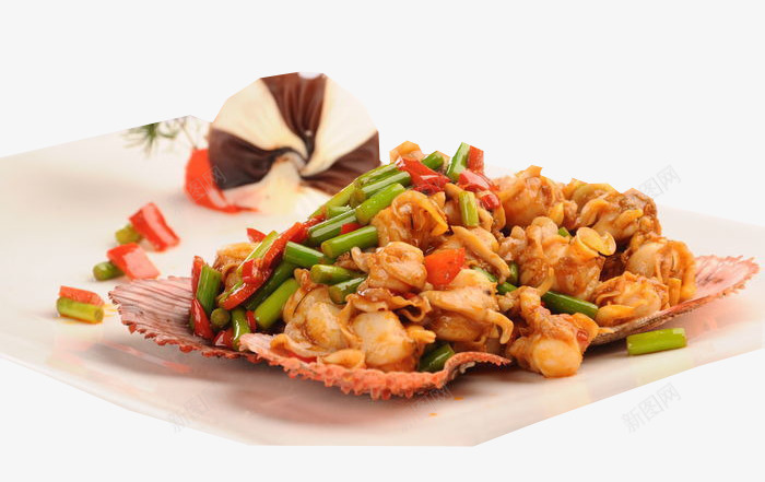 辣炒夏日贝png免抠素材_88icon https://88icon.com 产品实物 扇贝 海鲜 美味 美食 辣炒