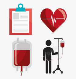 献血血液医疗矢量图素材