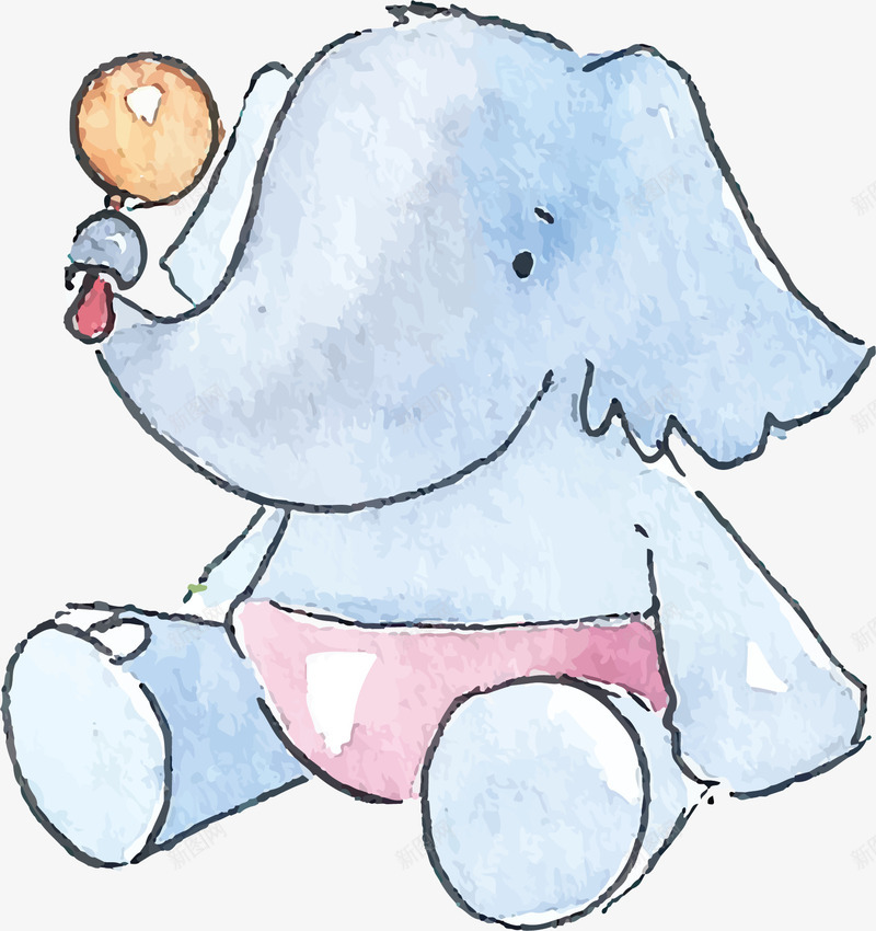 蓝色婴儿卡通大象矢量图ai免抠素材_88icon https://88icon.com 卡通大象 可爱大象 大象 婴儿大象 矢量png 蓝色大象 矢量图