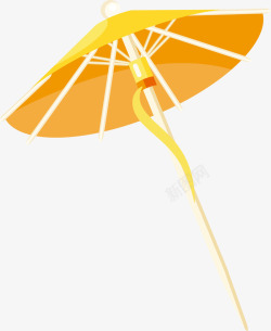 鸡尾酒装饰黄色小纸伞高清图片