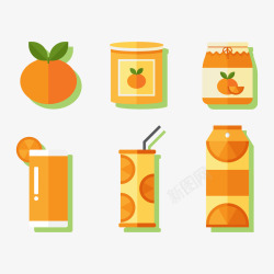 橙汁水果饮料矢量图素材