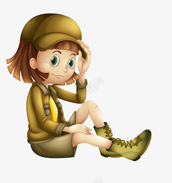 坐着的女孩子png免抠素材_88icon https://88icon.com 卡通 可爱的 坐着的小朋友 孩子 野营