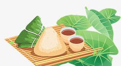 端午节绿色手绘美食粽子素材