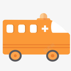 卡通橙色的救护车矢量图素材