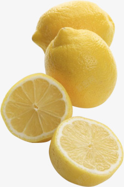 黄色柠檬水果切片素材