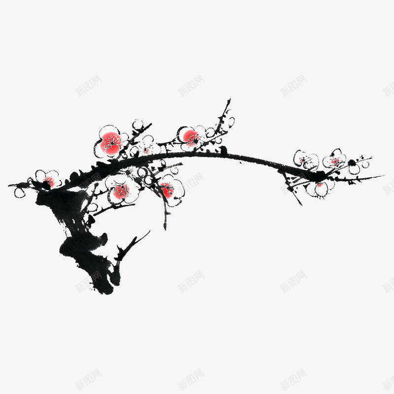 桃花花枝手绘图png免抠素材_88icon https://88icon.com 桃花 绘图 花枝