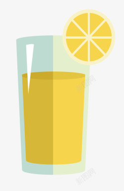 卡通手绘一杯柠檬水素材