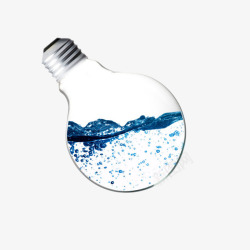 发明家创意电器装水的灯泡装饰图案高清图片