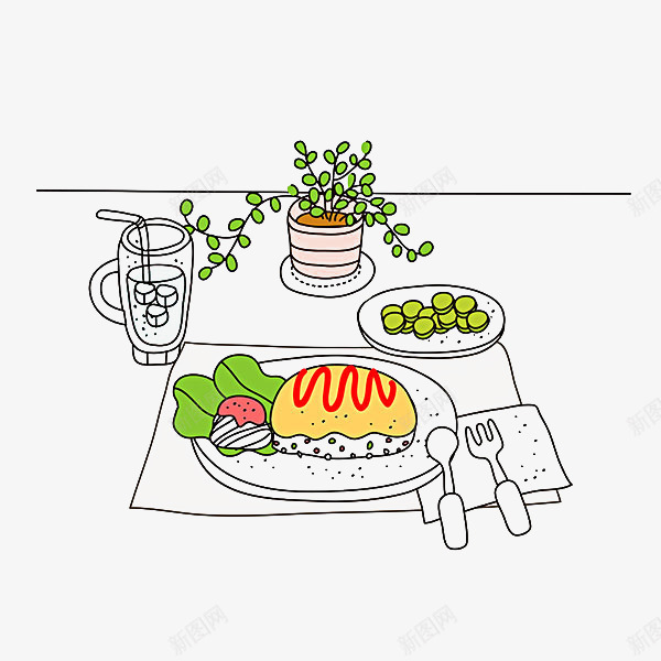 糕点美食png免抠素材_88icon https://88icon.com 厨房插画 植物 面包 食品 餐具 饮料