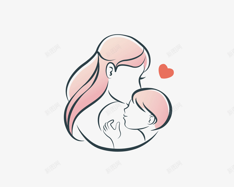 母子爱png免抠素材_88icon https://88icon.com 亲子拥抱 婴儿 拥抱 插画 母亲 母子 母爱