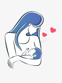 母亲怀抱的婴儿插画素材