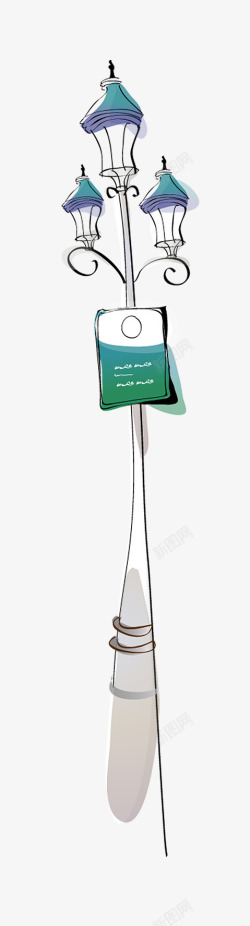卡通手绘路灯素材