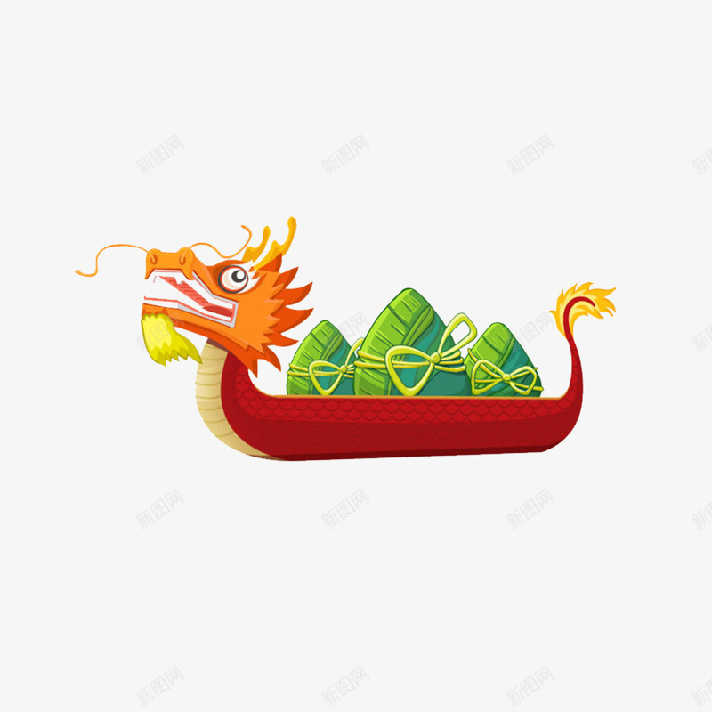 卡通端午节龙舟粽子png免抠素材_88icon https://88icon.com 划船 快乐 比赛 端午节 粽子 绿色 节日 食物