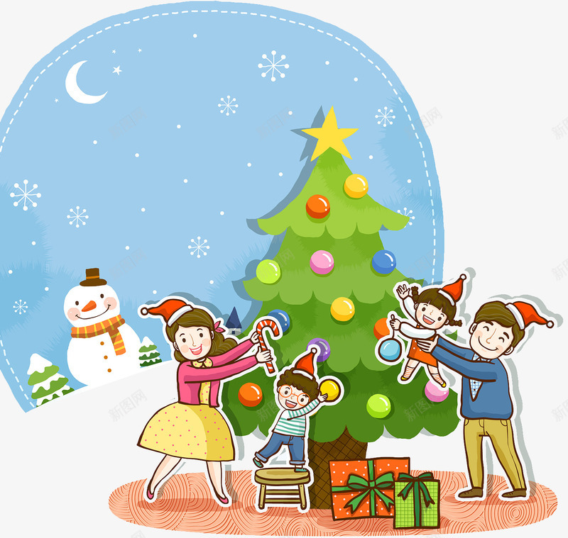 开心过圣诞png免抠素材_88icon https://88icon.com 一家人 卡通插画 圣诞帽子 圣诞快乐 圣诞树 圣诞礼物 圣诞节 堆雪人 室外 节日气氛