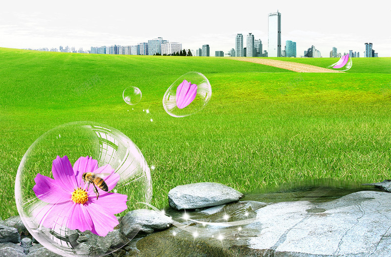 现代化城市建设png免抠素材_88icon https://88icon.com 建筑物 现代化城市建设 花朵 草地