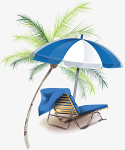 遮阳伞海边夏立夏暑天元素素材
