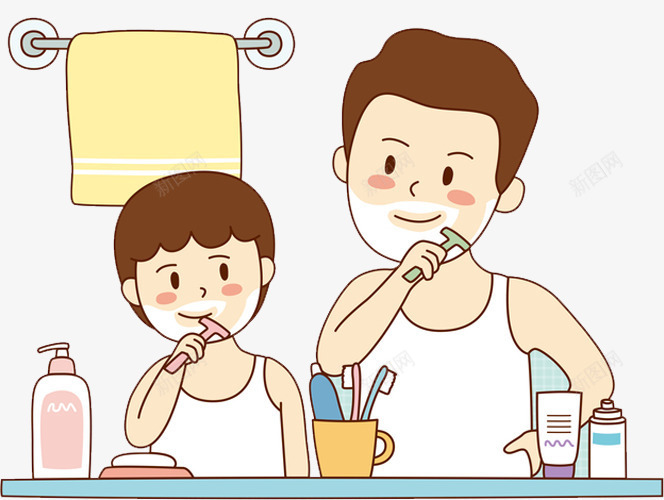 手绘可爱插图父亲节插画爸爸与孩png免抠素材_88icon https://88icon.com 刮胡子 可爱插图 孩子 手绘 手绘可爱插图父亲节插画爸爸与孩子刮胡子免费下载 插图 插画 父亲节 爸爸