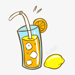 黄色柠檬汁素材