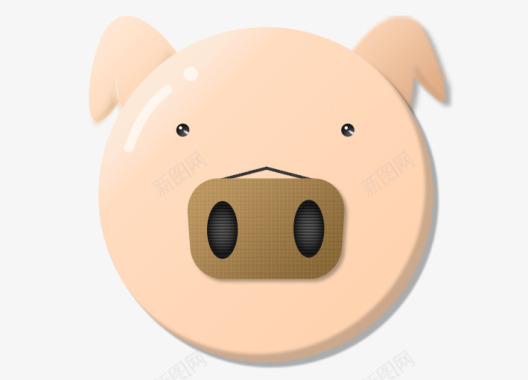 吹泡泡的粉色猪粉色猪猪头像图标图标