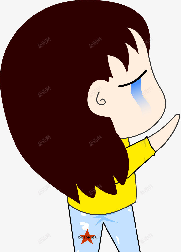 哭泣手指侧面卡通女孩png免抠素材_88icon https://88icon.com 侧面 卡通 哭泣 女孩 手指