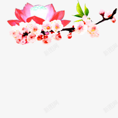 桃花png免抠素材_88icon https://88icon.com 开花 春天 桃花 花枝