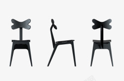 三视图现代黑色椅子三视图高清图片