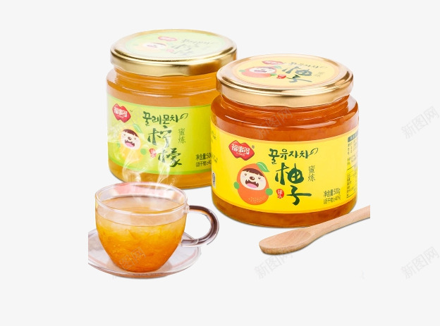 福事多蜂蜜柠檬茶png免抠素材_88icon https://88icon.com 产品实物 柚子茶 瓶装冲饮 韩国风味