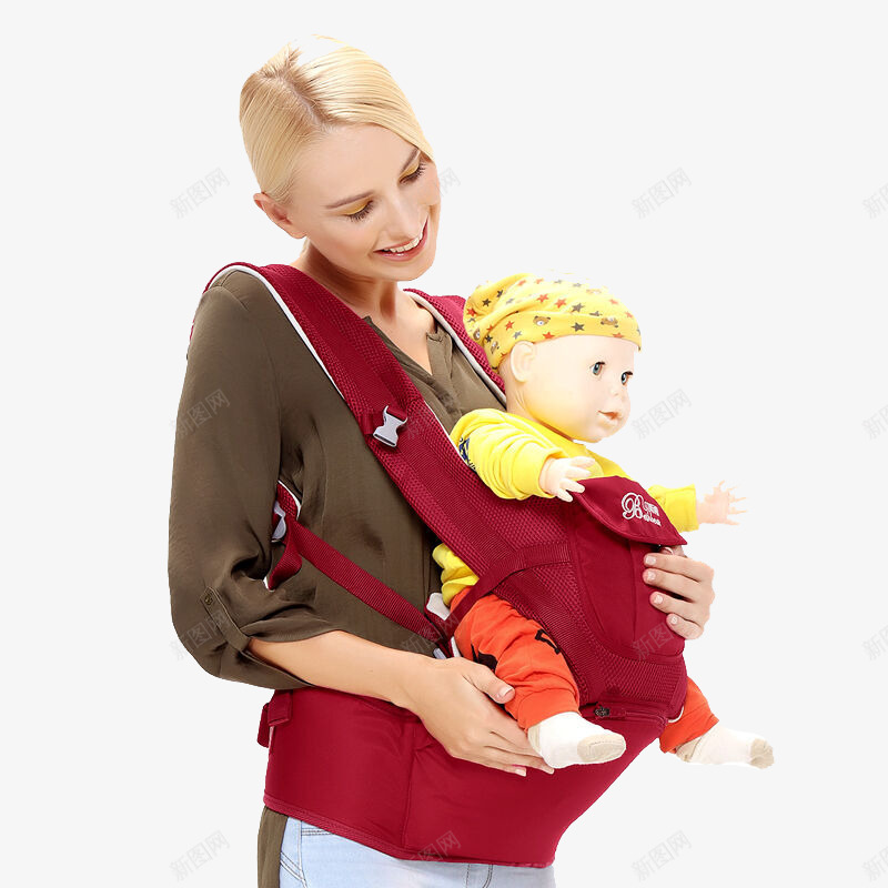 婴儿背带png免抠素材_88icon https://88icon.com 多功能 婴儿背带 抱婴腰凳 透气双肩