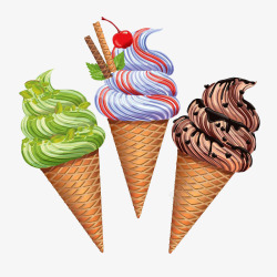 卡通夏日甜筒美味冰淇淋素材