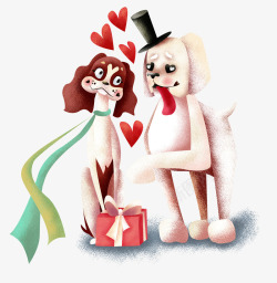 爱情卡通可爱小动物装饰爱情动物素材