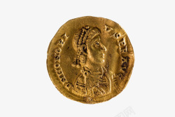 藏族金属铸造金色古罗马金币实物高清图片