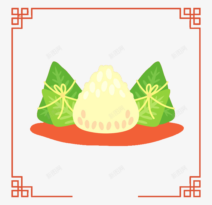 花纹框和粽子psd免抠素材_88icon https://88icon.com 手绘画 矢量装饰 端午框 粽子 花纹框 装饰